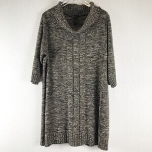 Lane Bryant Mock Neck Pullover Knit Sweater Dress Brown Heather Plus Size 18/20
